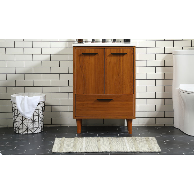 Corrigan Studio® 24 Inch Bathroom Vanity In Teak Wayfair.ca